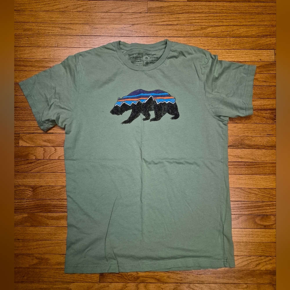 Patagonia Fitz Roy Bear Yellowstone National Park Tshirt Size M